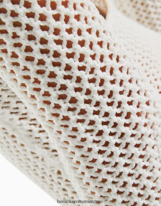 Bershka femei rochie midi din plasă cu mânecă lungă și spate deschis cremă Z86D998 îmbrăcăminte