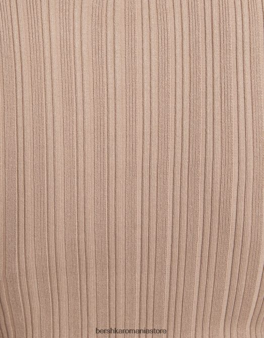 Bershka femei rochie midi din tricot fără mâneci nisip Z86D220 îmbrăcăminte
