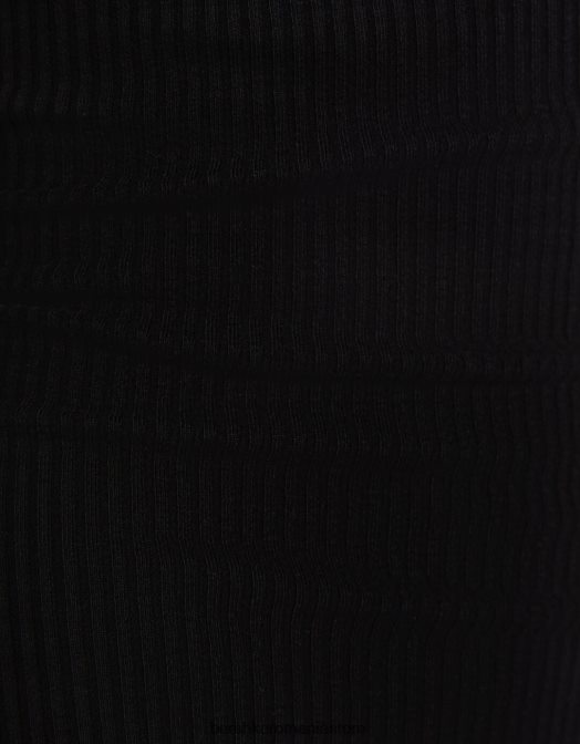 Bershka femei rochie midi fără mâneci cu nervuri negru Z86D5 îmbrăcăminte