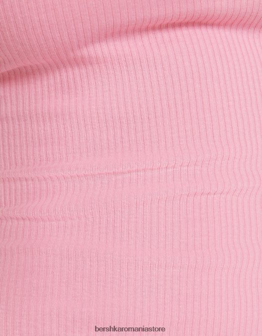 Bershka femei rochie midi fără mâneci cu nervuri roz Z86D7 îmbrăcăminte