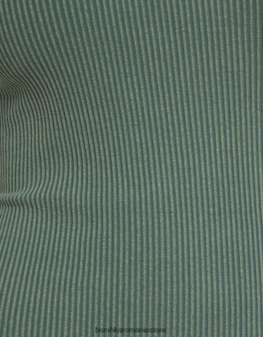 Bershka femei rochie midi fără mâneci cu nervuri verde Z86D6 îmbrăcăminte