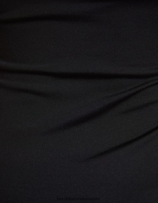 Bershka femei rochie midi mulată cu bretele negru Z86D149 îmbrăcăminte