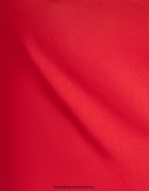 Bershka femei rochie midi mulată cu bretele roșu Z86D35 îmbrăcăminte