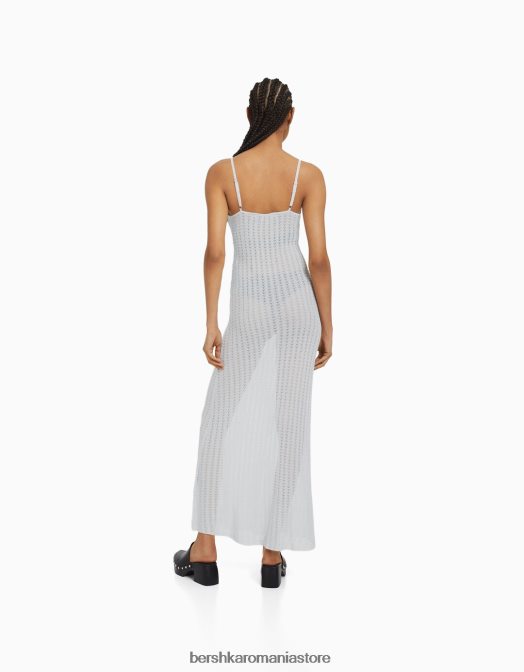 Bershka femei rochie midi stralucitoare cu bretele argint Z86D190 îmbrăcăminte