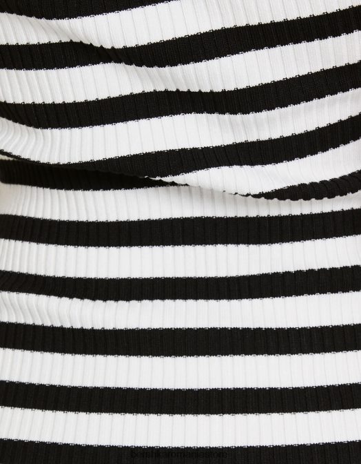 Bershka femei rochie midi tip bandeau cu dungi alb Z86D43 îmbrăcăminte