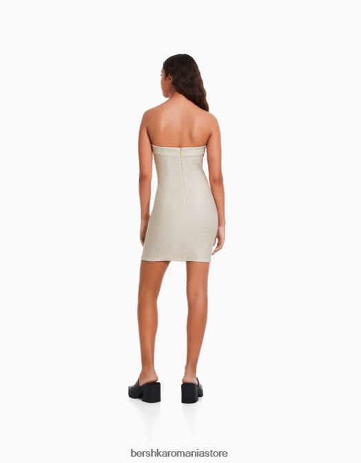 Bershka femei rochie mini corset cu decolteu bandeau relax fit nurcă Z86D95 îmbrăcăminte