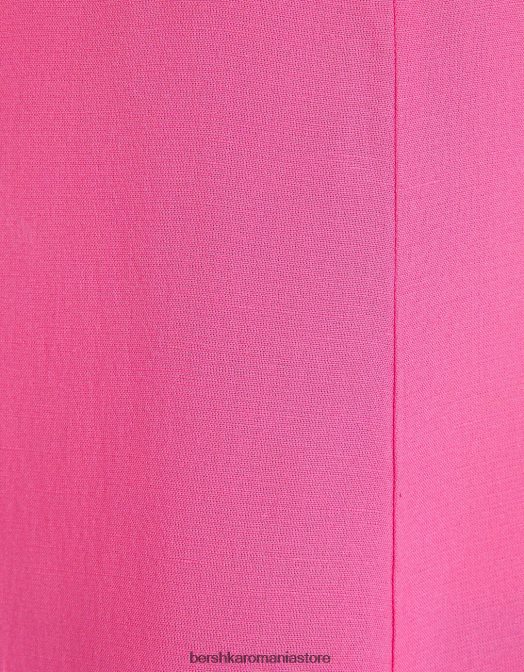 Bershka femei rochie mini cu bretele din amestec de in, cu nod fucsie Z86D72 îmbrăcăminte