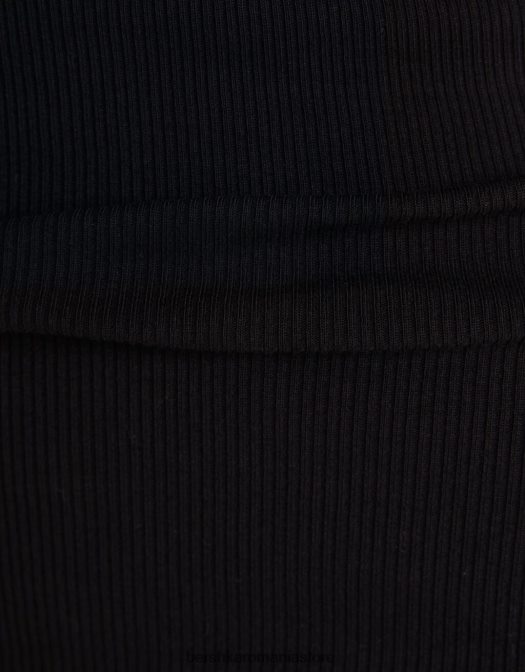 Bershka femei rochie mini cu coaste cu maneca lunga negru Z86D234 îmbrăcăminte