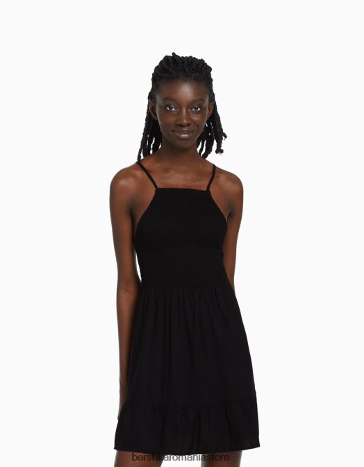 Bershka femei rochie mini cu halter negru Z86D268 îmbrăcăminte