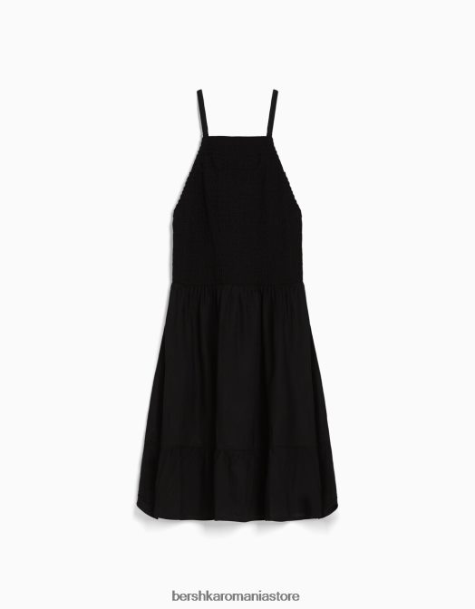 Bershka femei rochie mini cu halter negru Z86D268 îmbrăcăminte