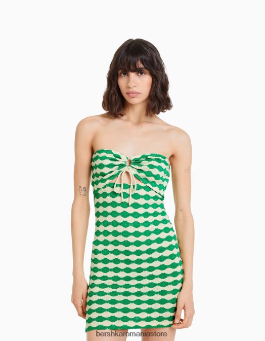 Bershka femei rochie mini cu imprimeu bandeau aproape alb Z86D52 îmbrăcăminte