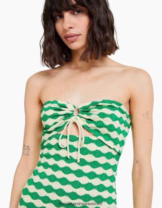 Bershka femei rochie mini cu imprimeu bandeau aproape alb Z86D52 îmbrăcăminte