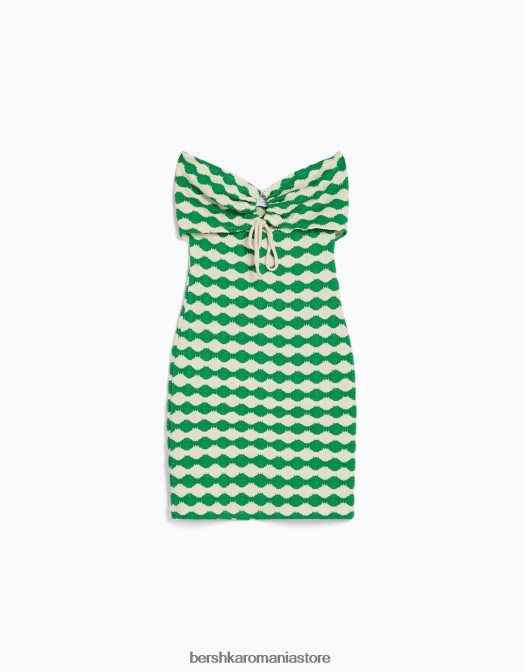 Bershka femei rochie mini cu imprimeu bandeau aproape alb Z86D52 îmbrăcăminte