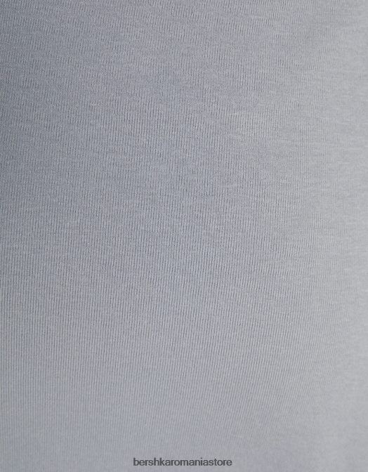 Bershka femei rochie mini cu maneca lunga gri inchis Z86D144 îmbrăcăminte