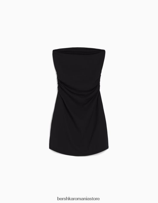 Bershka femei rochie mini cu umeri liberi negru Z86D50 îmbrăcăminte