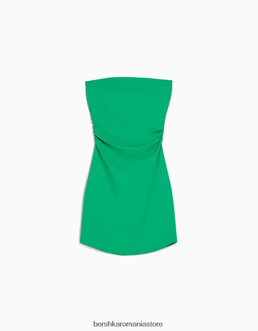 Bershka femei rochie mini cu umeri liberi verde Z86D51 îmbrăcăminte