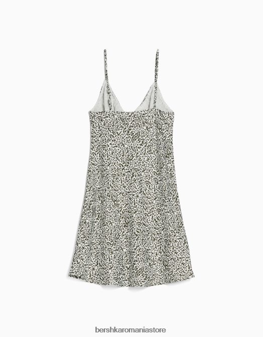 Bershka femei rochie mini din satin fluid cu bretele cu adunare multicolor Z86D69 îmbrăcăminte