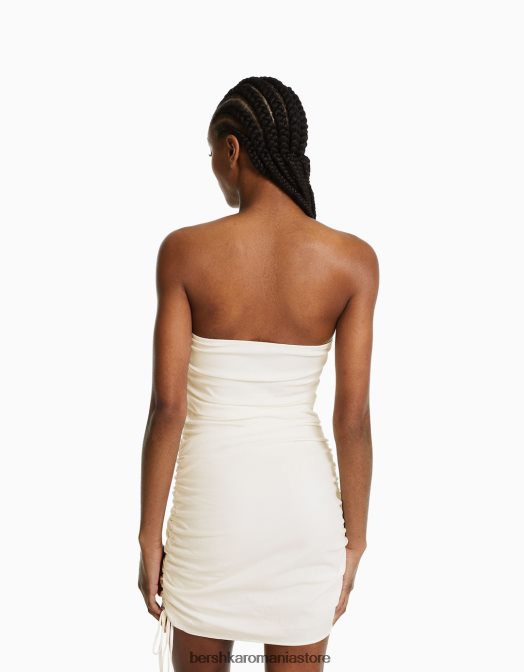 Bershka femei rochie mini mulată, cu partea strânsă cremă Z86D226 îmbrăcăminte