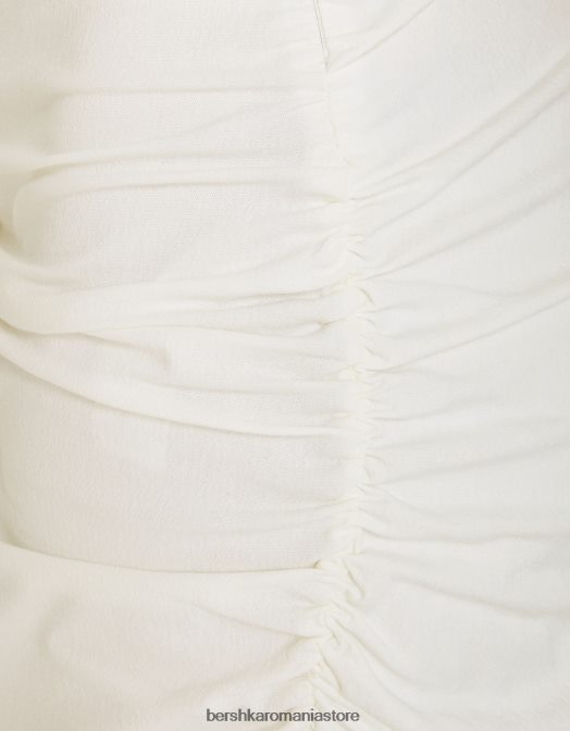 Bershka femei rochie mini mulată, cu partea strânsă cremă Z86D226 îmbrăcăminte