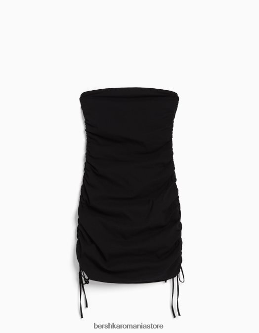 Bershka femei rochie mini mulată, cu partea strânsă negru Z86D227 îmbrăcăminte