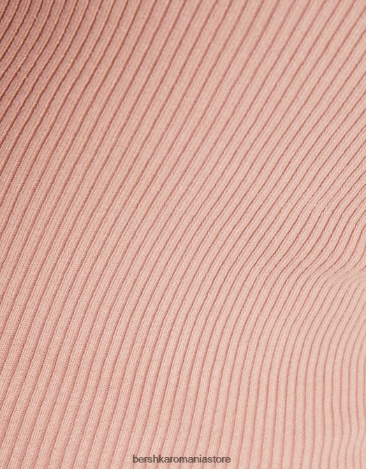 Bershka femei rochie mini tricotată fără umeri, cu fermoar roz Z86D175 îmbrăcăminte