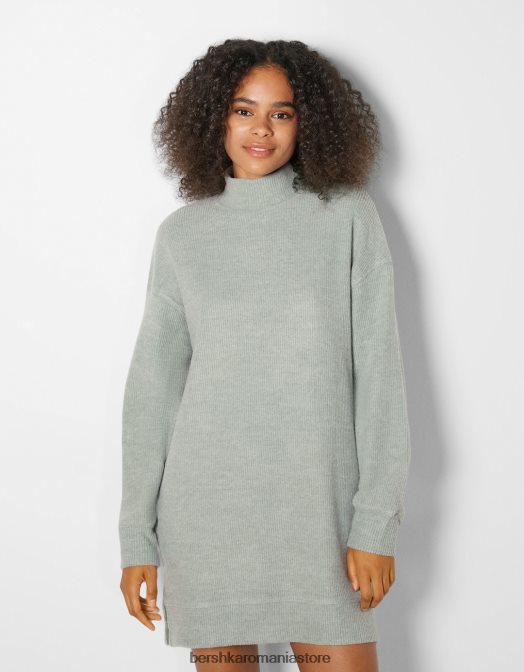 Bershka femei rochie schimbătoare cu mânecă lungă verde Z86D288 îmbrăcăminte