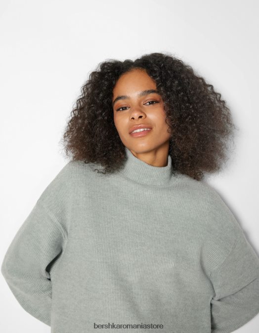 Bershka femei rochie schimbătoare cu mânecă lungă verde Z86D288 îmbrăcăminte