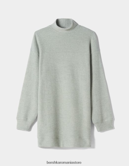 Bershka femei rochie schimbătoare cu mânecă lungă verde Z86D288 îmbrăcăminte