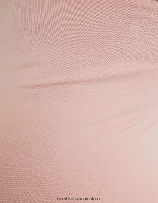 Bershka femei Salopetă de ciclism cu bretele fără cusături, cu decolteu pătrat roz Z86D58 îmbrăcăminte