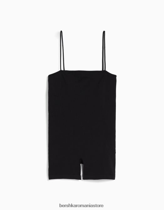 Bershka femei Salopetă de ciclism fără cusături, cu decolteu pătrat exclusiv Z86D57 îmbrăcăminte