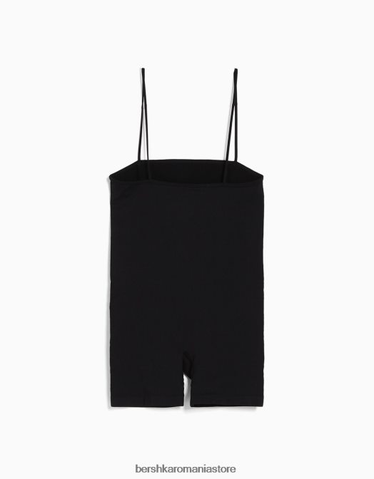 Bershka femei Salopetă de ciclism fără cusături, cu decolteu pătrat exclusiv Z86D57 îmbrăcăminte