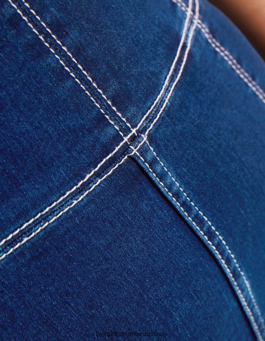 Bershka femei salopetă din denim cu umerii expuși marina Z86D1969 îmbrăcăminte