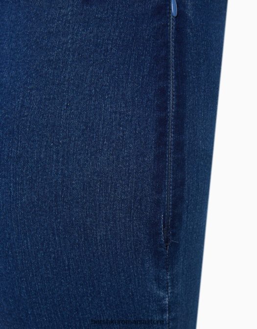Bershka femei salopetă elastică din denim cu decupaj la spate albastru deschis Z86D62 îmbrăcăminte