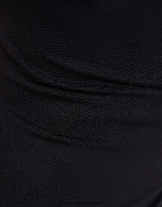 Bershka femei salopetă fără cusături decupate negru Z86D98 îmbrăcăminte