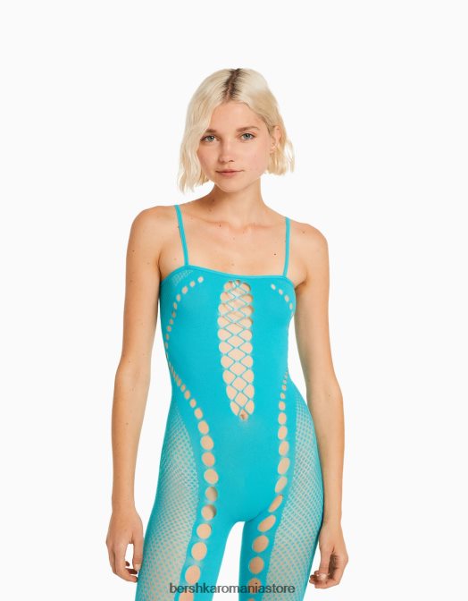 Bershka femei salopetă fără cusături turcoaz Z86D155 îmbrăcăminte