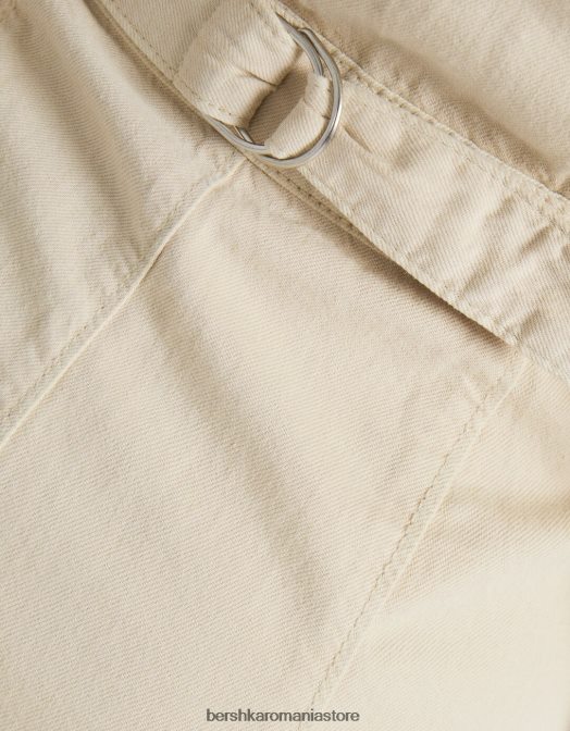 Bershka femei salopeta din denim cremă Z86D124 îmbrăcăminte