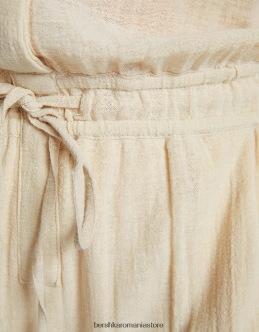 Bershka femei salopeta rustica utilitara bej Z86D4081 îmbrăcăminte