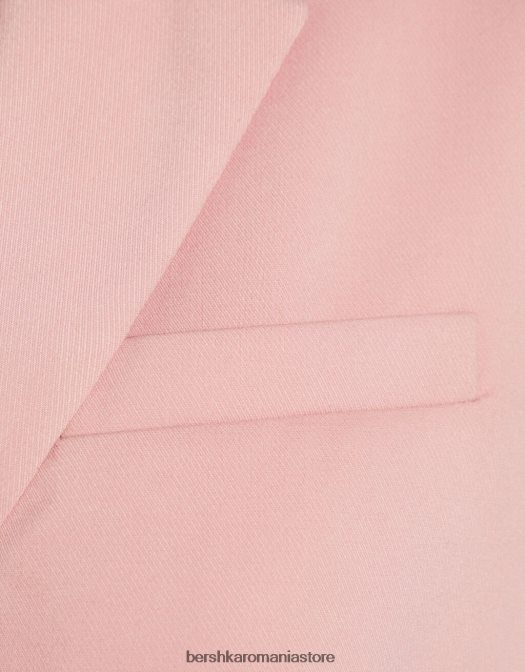Bershka femei blazer croit croit din twill roz Z86D2009 îmbrăcăminte