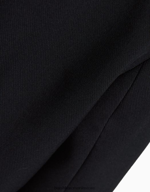 Bershka femei set de blazer decupat și fustă croită negru Z86D2012 îmbrăcăminte