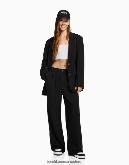 Bershka femei set de blazer și pantaloni croit negru Z86D2010 îmbrăcăminte