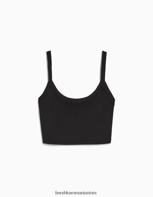 Bershka femei set de top și fustă din bumbac negru Z86D2052 îmbrăcăminte