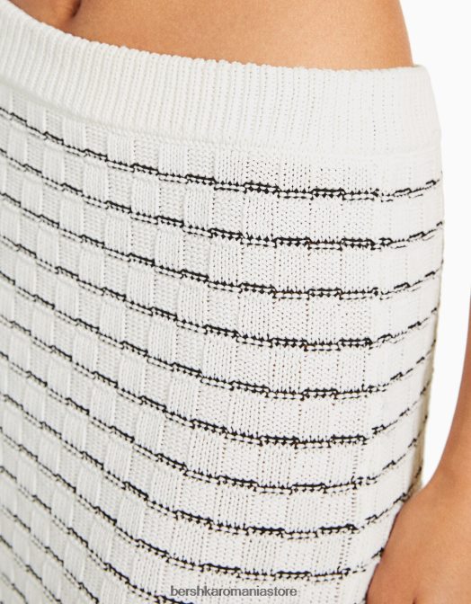 Bershka femei set top și fustă tricot alb Z86D986 îmbrăcăminte