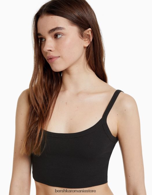 Bershka femei set top și pantaloni scurți negru Z86D2054 îmbrăcăminte