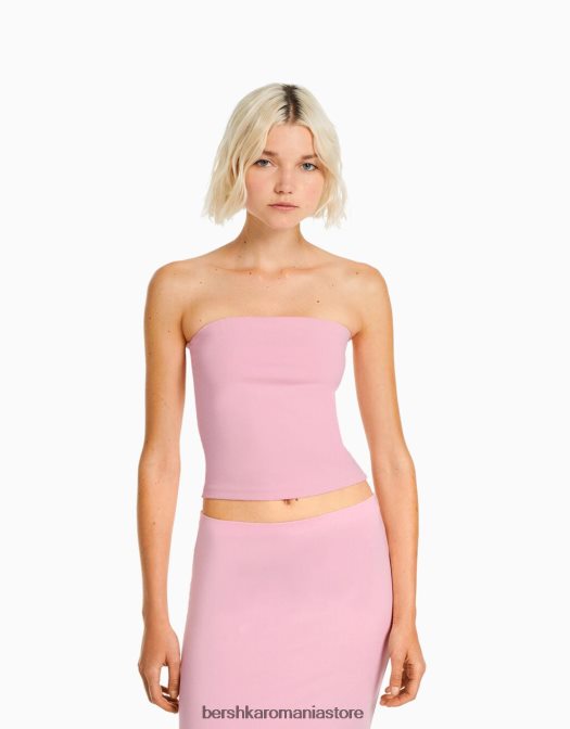Bershka femei top bandeau roz Z86D2028 îmbrăcăminte