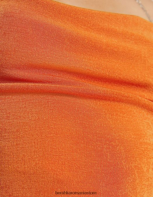 Bershka femei top eșarfă prinsă cu strasuri coral Z86D2033 îmbrăcăminte