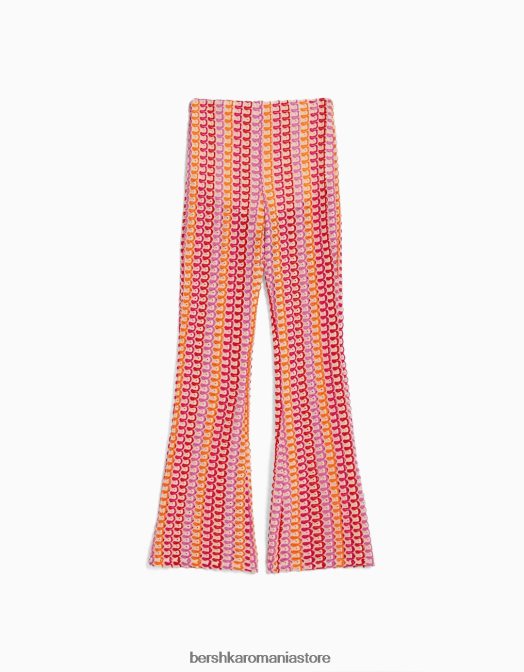 Bershka femei pantaloni evazați din tricot coral Z86D957 îmbrăcăminte