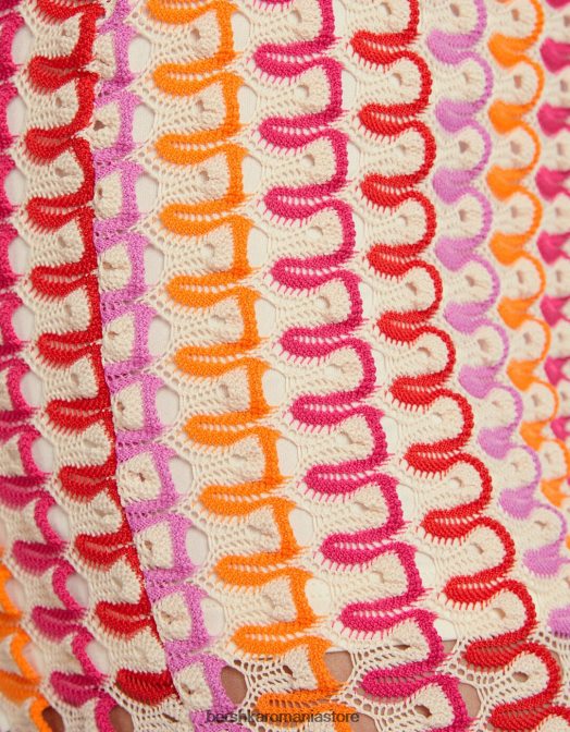 Bershka femei pantaloni evazați din tricot coral Z86D957 îmbrăcăminte