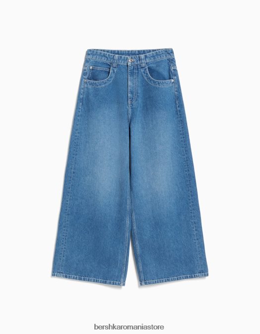 Bershka femei Blugi super largi din anii \'90 albastru deschis Z86D1500 îmbrăcăminte