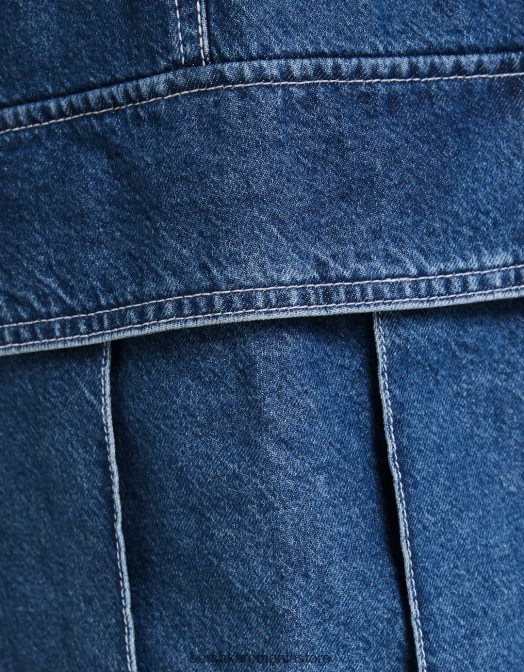 Bershka femei blugi cargo voluminosi albastru deschis Z86D1538 îmbrăcăminte