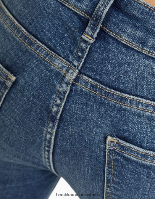 Bershka femei blugi cizme cu talie joasă albastru deschis Z86D1964 îmbrăcăminte